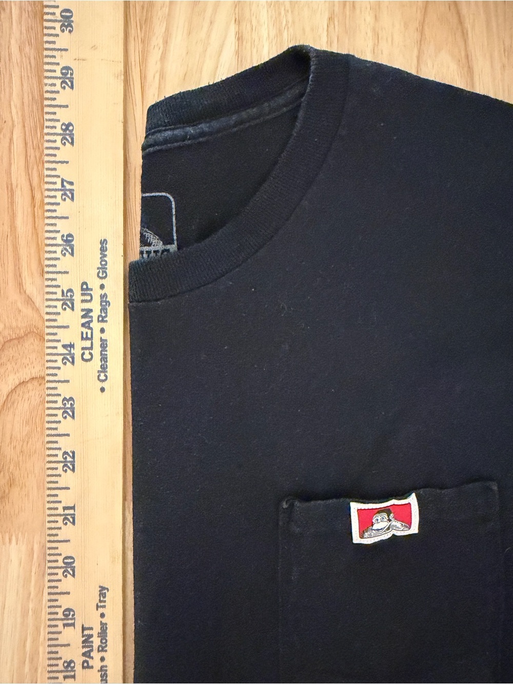 Ben Davis Black Short Sleeve Pocket Tee with Red Patch
